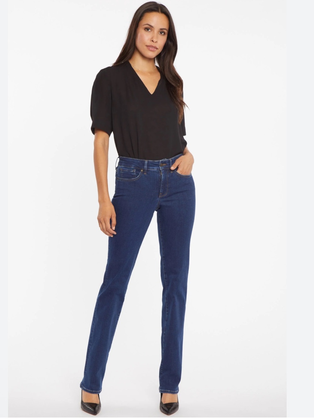 NYDJ Marilyn women’s Straight Leg Jeans in Deep Indigo Sz 12P
